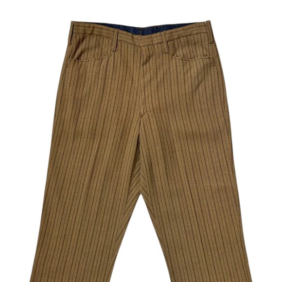 70s Vintage Striped Pants Bootcut Flare Midrise Boho Crusader Permanent Press. - Picture 2 of 6